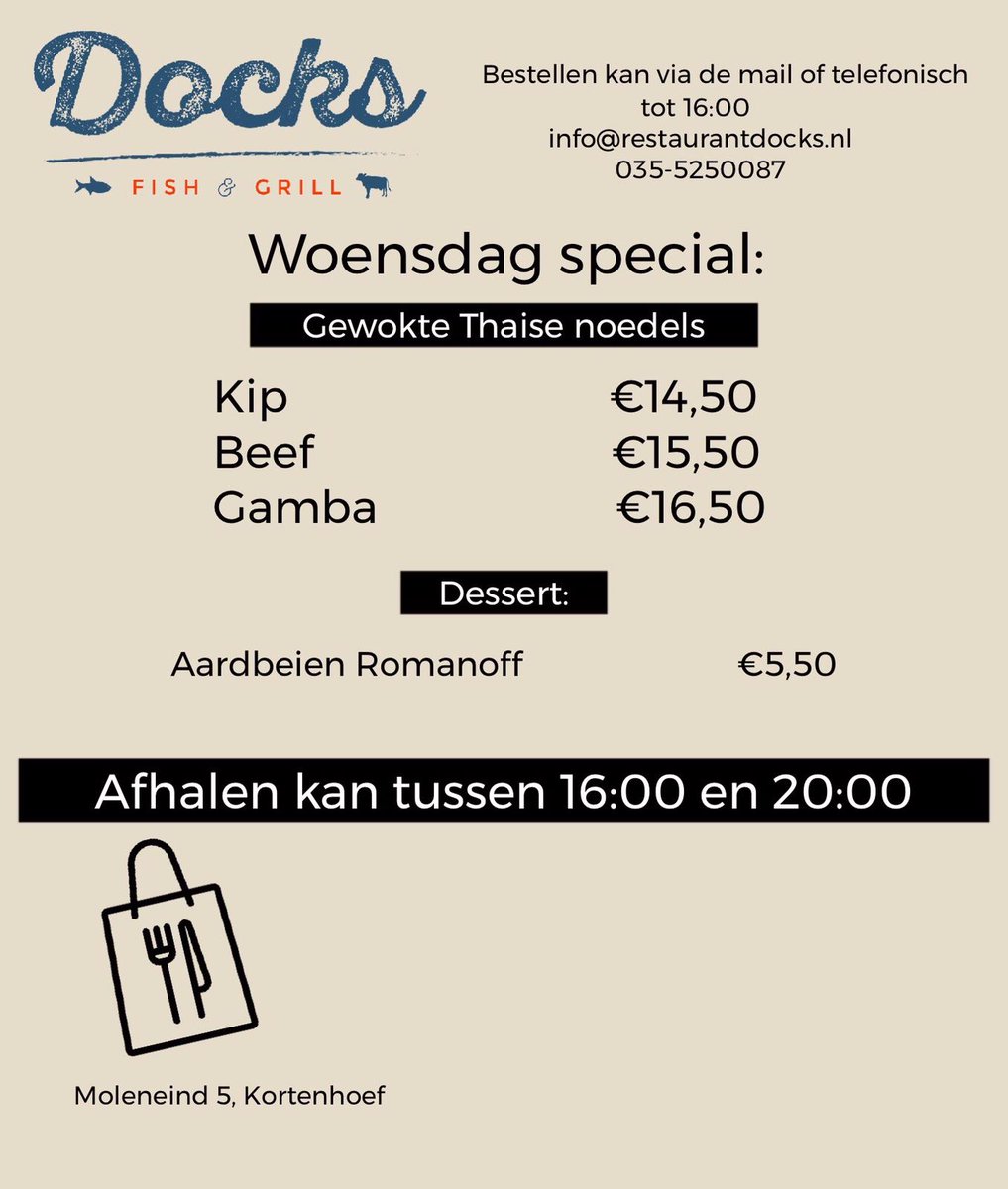Mooie 2e paasdag allemaal.
Woensdag zijn we er weer met onze special #dewoensdagblijft 
Ook natuurlijk met ons Take Away menu.