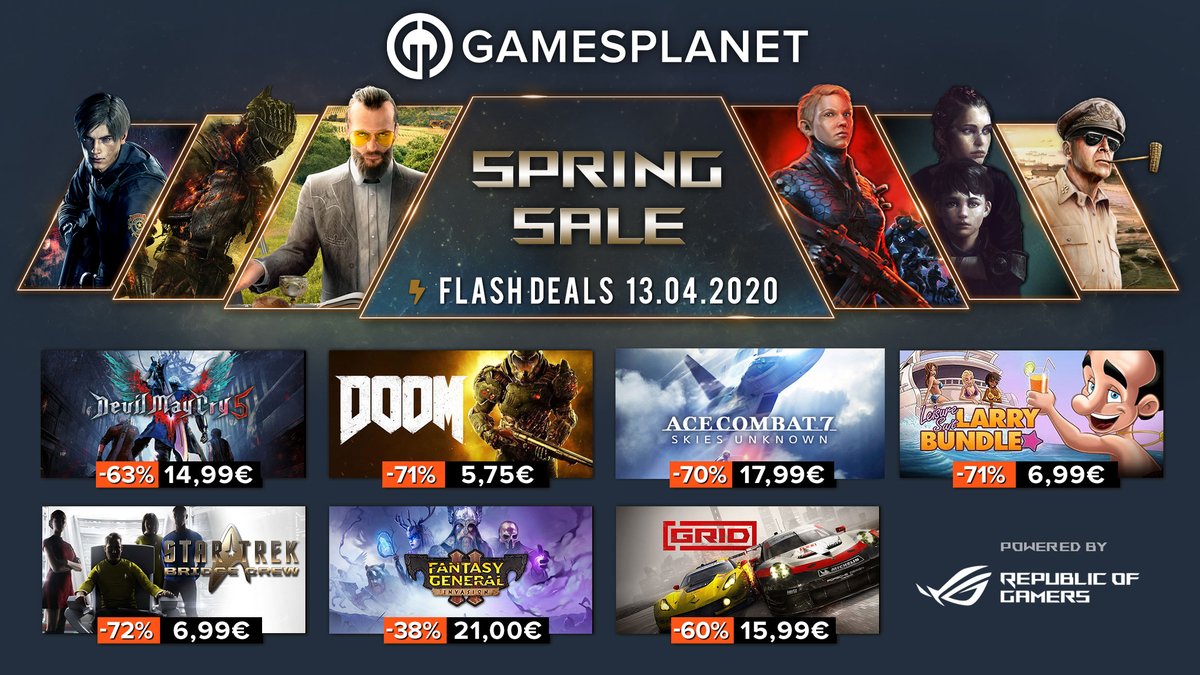 GamesplanetFR's tweet photo. Plus de 250 nouvelles promos pour le 4ème jour de la #SpringSale2020 🌱 et autant de bonnes raisons de rester chez vous. Bon jeu à tous !
🔥 https://t.co/V1ZSic5xO9 https://t.co/LMOGBT071n