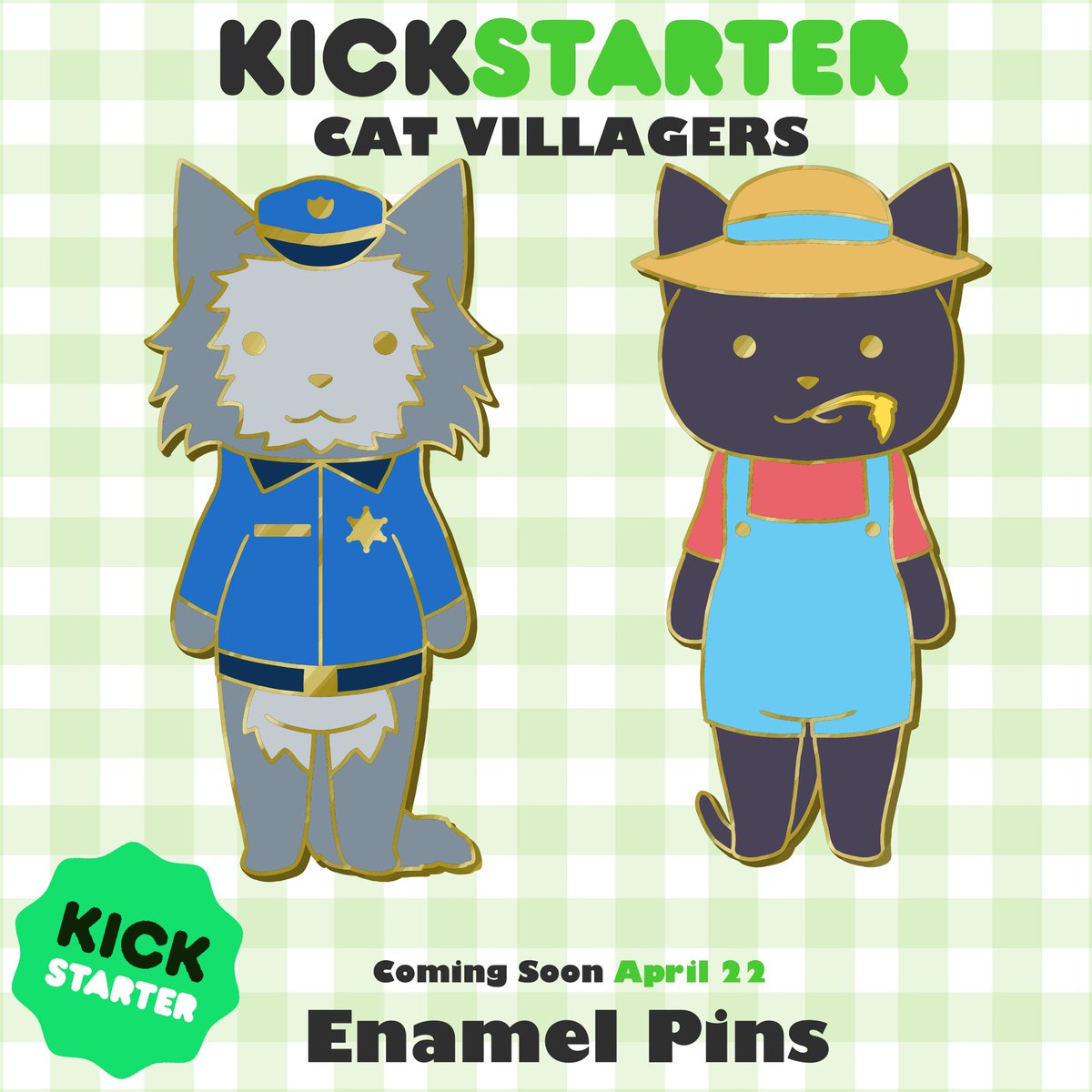 VerBeasts's tweet photo. KICKSTARTER COMING SOON : April 22 - May 17
Please like and share 😻😻😻😻 
Cats with jobs, are they essential or not? Inspired by the latest events to show that everyone is important. 
#kickstarter #enamelpins #CatsOfTheQuarantine #SocialDistancing #artist #ACNH #drawing #cats https://t.co/DiJcL2PPcB