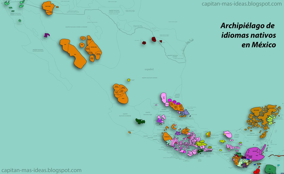 massopietra's tweet image. archipiélago lingüístico de los idiomas nativos de México y alrededores capitan-mas-ideas.blogspot.com/2020/04/archip… #mexico #massimopietrobon #mexicomap #nativeamericans