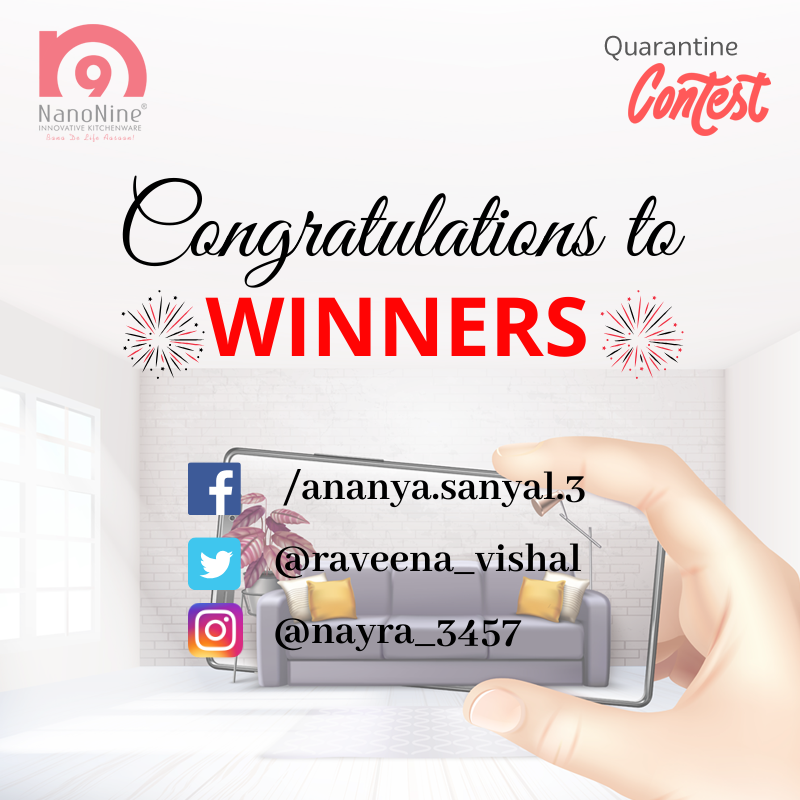 NanoNineOnline's tweet photo. Congratulations to all Winners.
Please inbox us your contact details.
To others, stay tuned for more such contests, you could be next!
#NanoNine #Winners #StayTuned #FollowUs #WinnerAnnouncement #Share #Tag #ContestWinners #CreativeWay #QuaratineLife #Quarantine #SelfIsolation https://t.co/GEYSZhkNmY