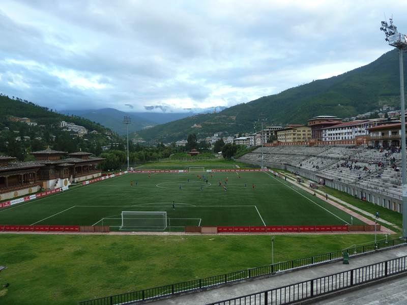 Estadio Changlimithang Bután.Club: selección de Bután.Capacidad: 15.000