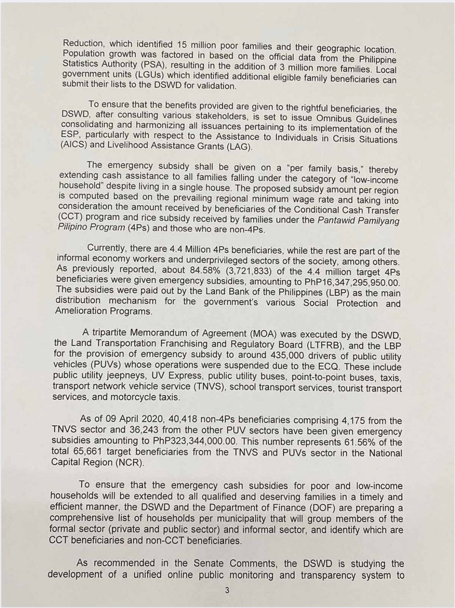 THREAD: President Duterte’s third weekly report to Congress on the government’s response to the COVID-19 pandemic  @ABSCBNNews