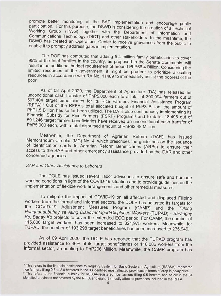 THREAD: President Duterte’s third weekly report to Congress on the government’s response to the COVID-19 pandemic  @ABSCBNNews