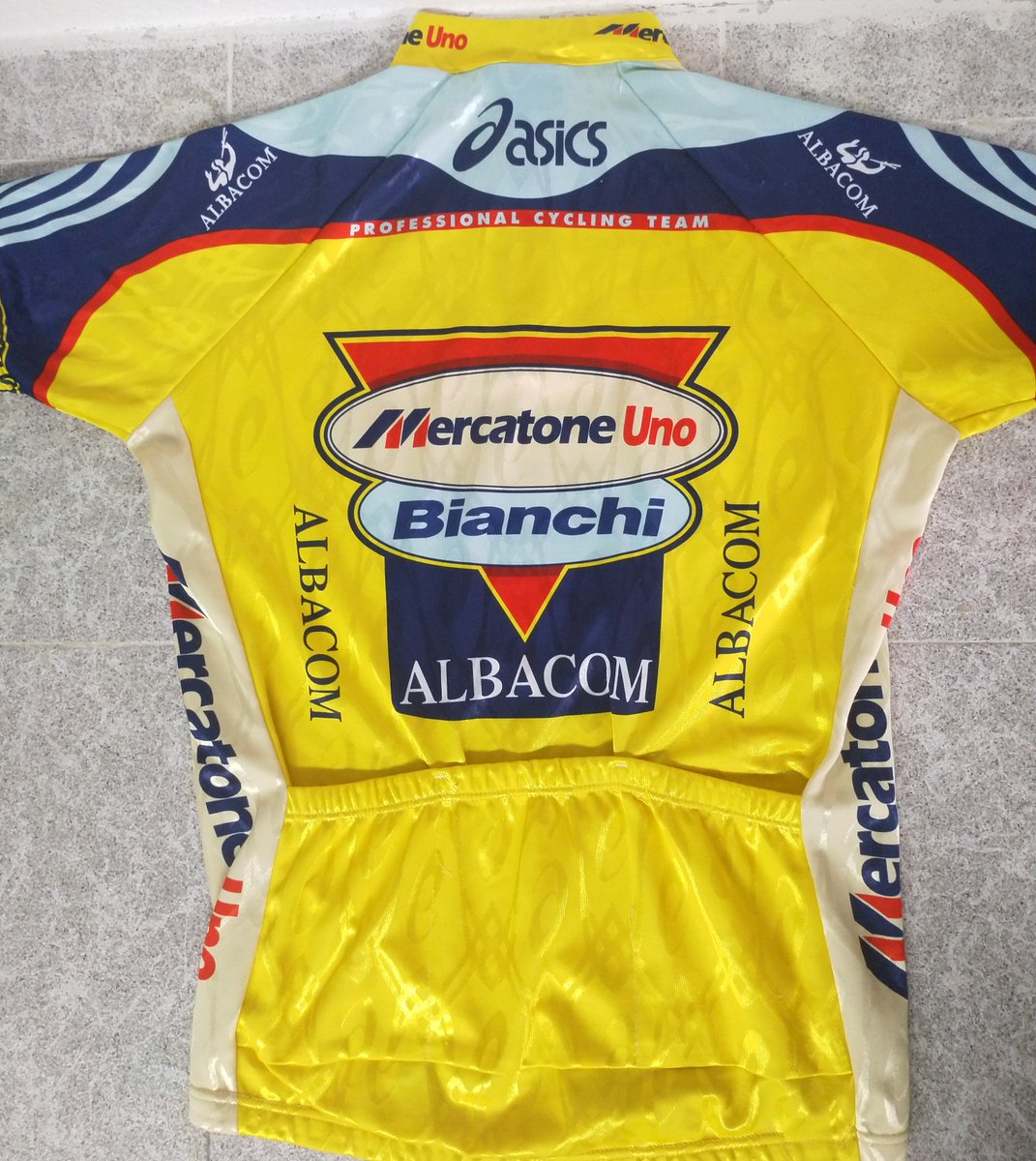 Bandeau Cyclisme Mercatone Uno Medechini Jaune Vintage - RARE Taille Unique
