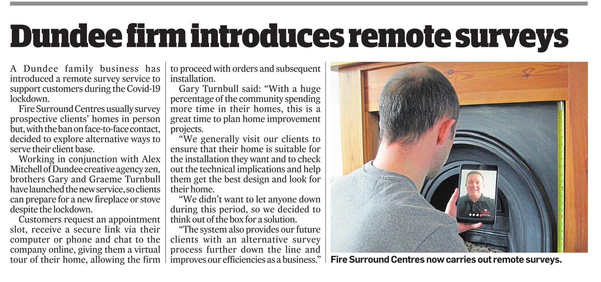 FiresTayside's tweet photo. Our recently launched remote survey service is keeping us connected with our customers and helping us guide them with the preparations for their new fireplace or stove without risk or delay. Find out more on our site at https://t.co/C9cFB1me6U https://t.co/dFNXZ9fYzL