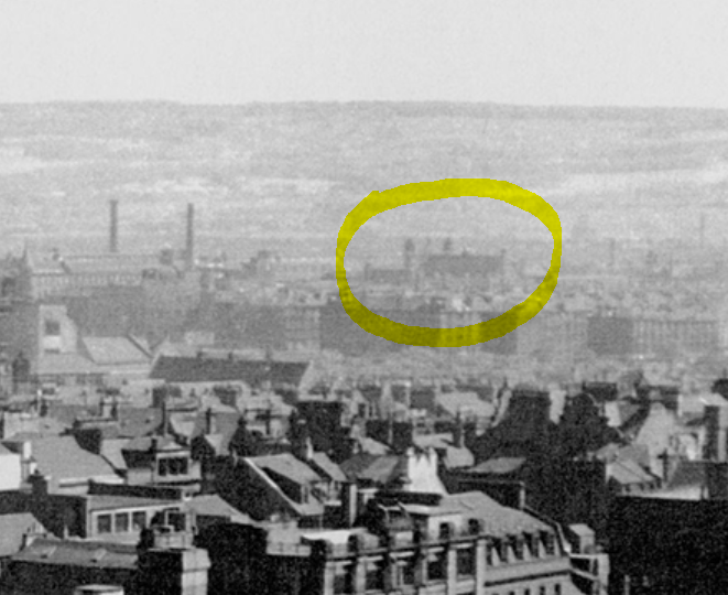 4. This one was interesting - tricky to identify but helps give a date for the photo, since it was a completely empty block up until 1900ish. St Mungo’s Halls, the grand community centre which served the Gorbals from opening in 1906, until destroyed by a fire in November 1981.