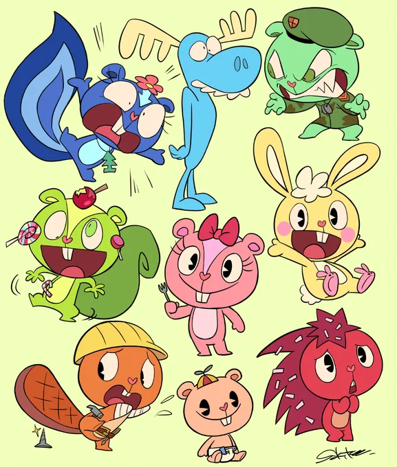 リクエストのハピツリつめつめ
このこたち初めてちゃんと描いた気がする… 