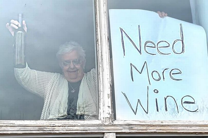 DailyMirror's tweet photo. Grandma, 82, makes huge sign asking for more wine after drinking it all during lockdown
https://t.co/Pq2X4BZimr https://t.co/JPrcG6blrS
