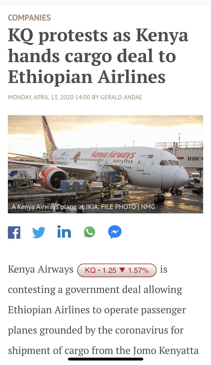 mattkarimi's tweet photo. The Government of Kenya is the biggest shareholder of Kenya Airways. Common sense dictates that they should SUPPORT the national carrier. @TransportKE @SpokespersonGoK @kalpa_kenya @captrubani1 @chriskanyoi @Joe_Migwi https://t.co/nSGh1nCuue