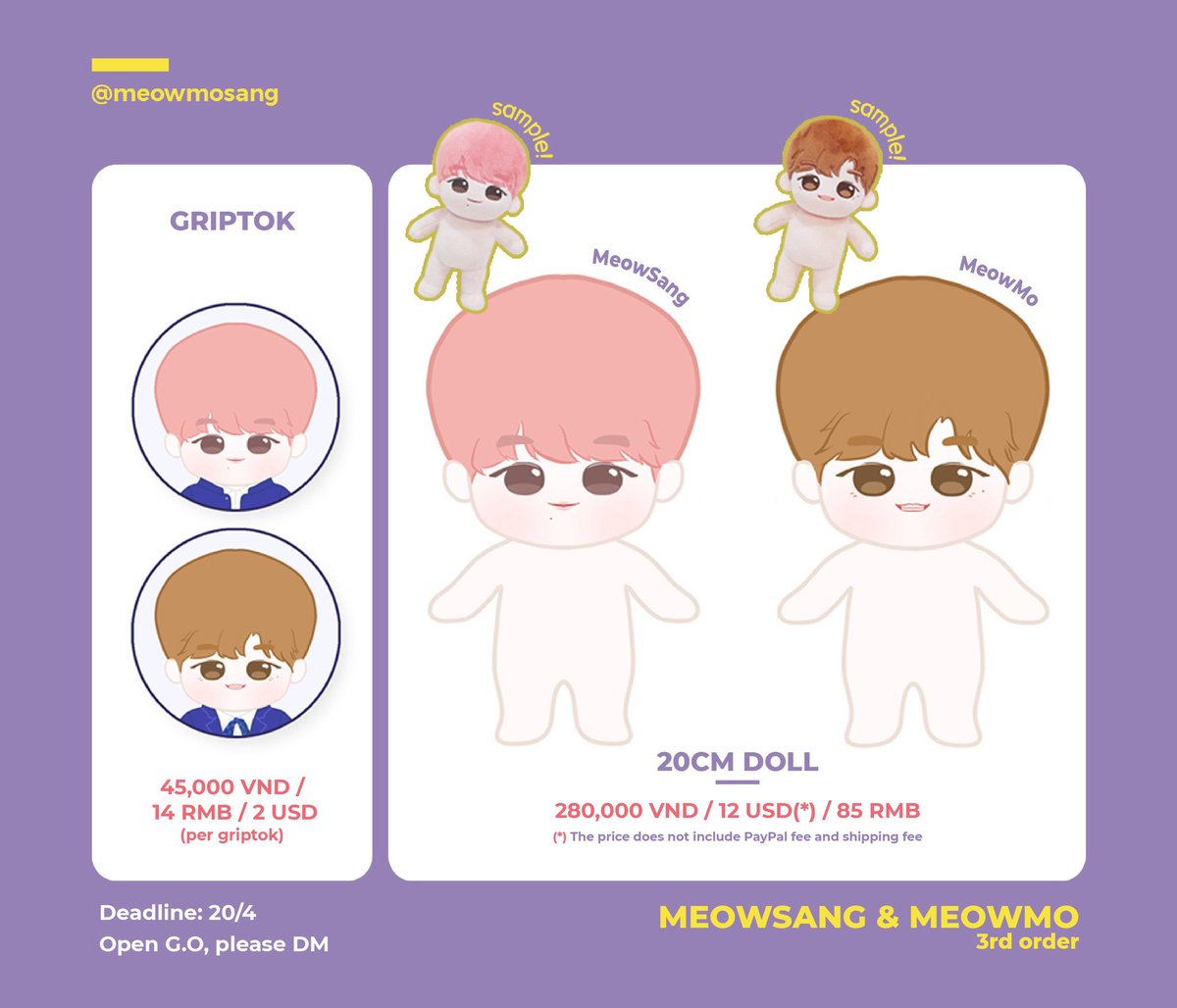 Khongkookkik's tweet photo. 「🇹🇭」Eunsang &amp; Jungmo Doll 20cm By @MEOWMoSang

📌มาสผลิตเสร็จแล้วค่า 
❤️500.-/ตัว
📮ค่าส่ง 40/60(+10)
❌ปิด 20/4 2ทุ่ม
🛒สั่งซื้อทาง DM 

#ตลาดนัดcravity #ตุ๊กตาcravity #ตลาดนัดx1 #ตุ๊กตาx1 #อีอึนซัง #อึนซัง #กูจองโม #จองโม #ขกกพรี https://t.co/s7Szixe4VG