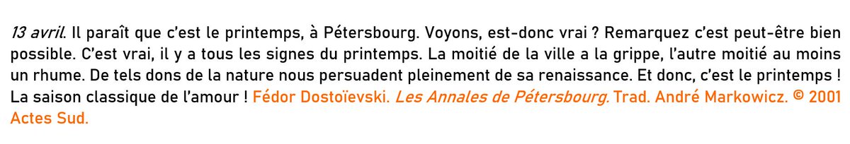 ToupiesH's tweet photo. ---> Chaque jour un extrait de roman, pour donner envie de lire ou relire l’œuvre et son auteur.
#FédorDostoïevski
#ChaqueJourEstUnRoman #UnRomanUnExtrait
#ChaqueJourEstUnRoman #UnRomanUnExtrait https://t.co/4dmLJyHAe8