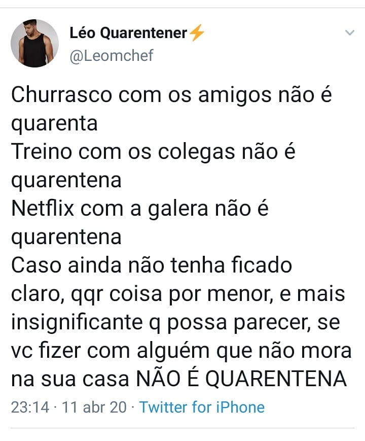 Bom dia. Lembrando que:

Via <a href="/Leomchef/">leozinho⚡️</a>