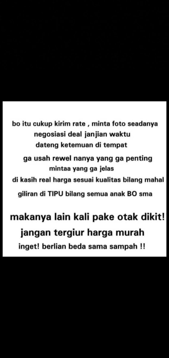 angelvcs12's tweet photo. Hellooow
Sekedar Info buat calon client gueπ€
Biar paham dan ga Nyasar ke Room sebelah π€π€£
πBUDAYAKAN MEMBACAπ
#RealAngel #RealAccount πΈ
#include #exclude #privatebo
#angelbo #cewekBO #cewekbookingan
#PremiumAngel #TRUSTEDBISYAR #bispakhot #KulinerLendir
Cek RR #dm π https://t.co/Y2sUvELcpj