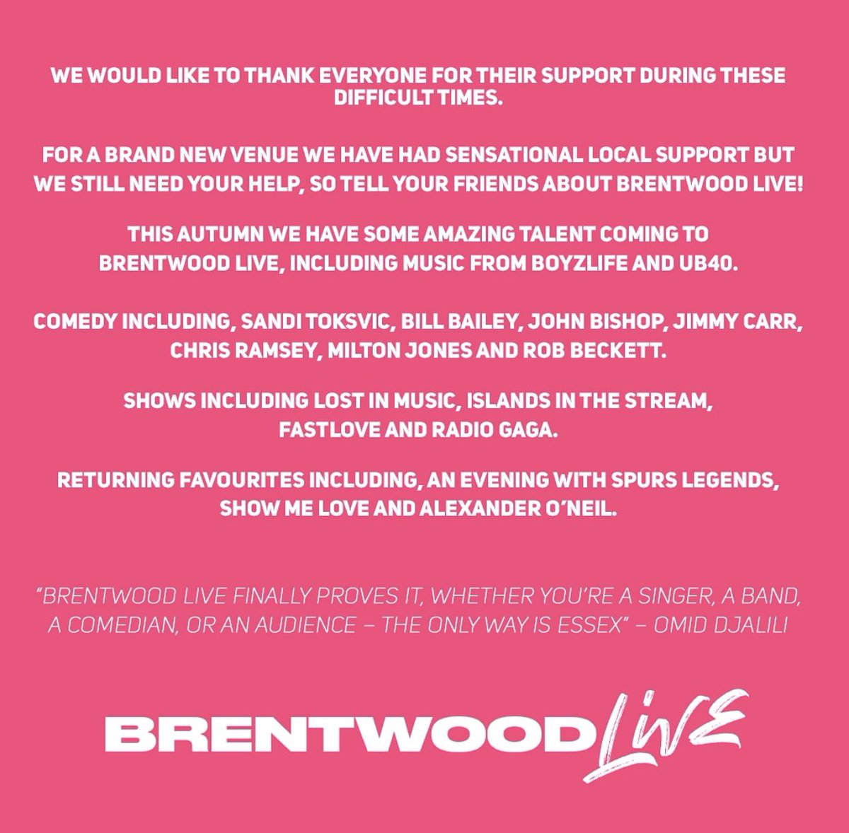 Thank you from us at <a href="/LiveBrentwood/">Brentwood Live</a>