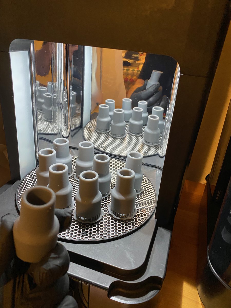 DAI_Maker_Lab's tweet photo. Working with @nova_labs to 3D print fittings to help @dcfireems safely transport patients suspected to have COVID-19. The prints from our @formlabs Form 3 look particularly good. https://t.co/uFPT8HChIX