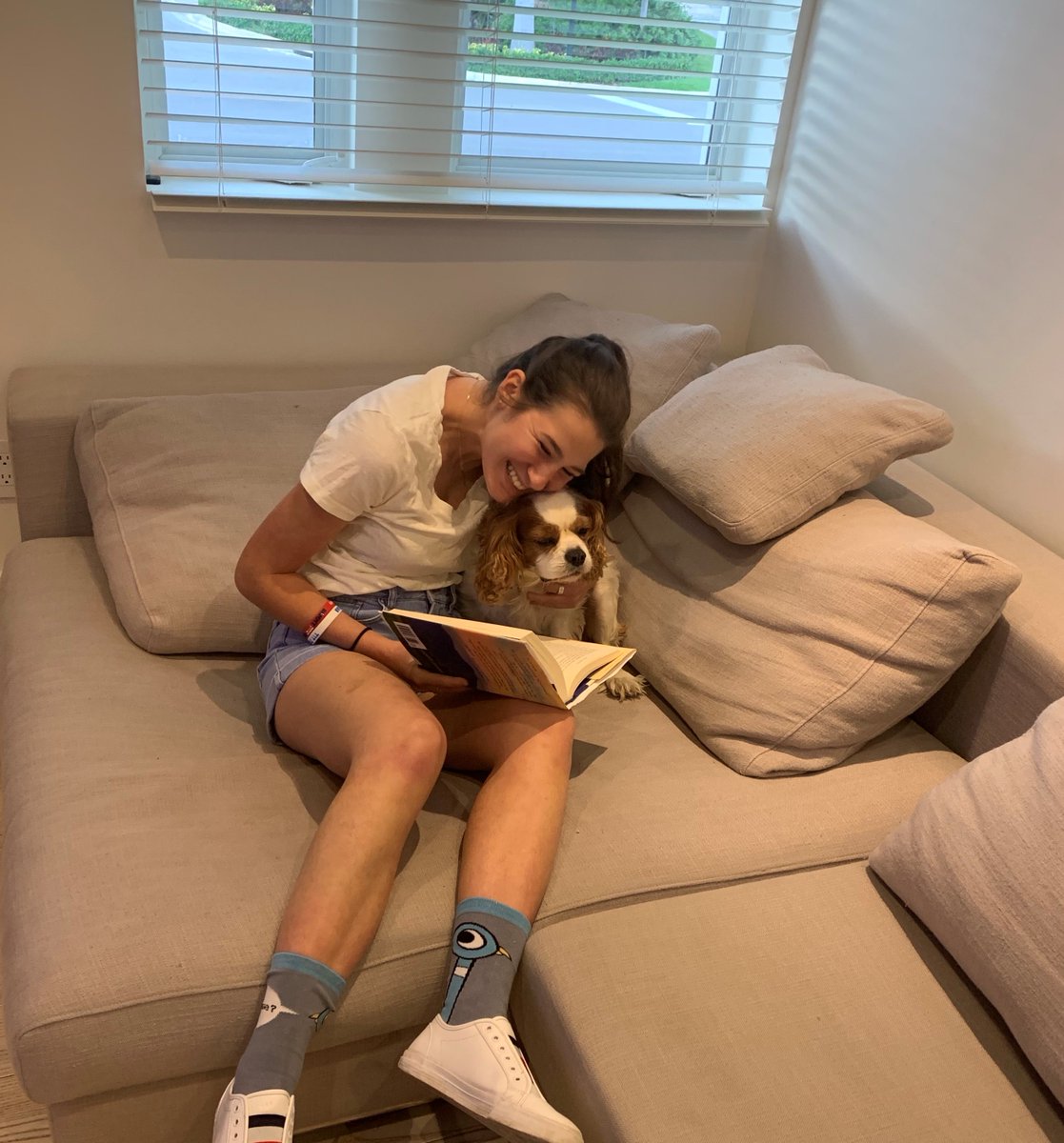 TheRealMdyc's tweet photo. District 4 Youth Commissioner Alina Sterenfeld is staying busy during her time at home with her new study buddy #MDCYC stays positive during the health crisis. https://t.co/L5iJgN2c2m