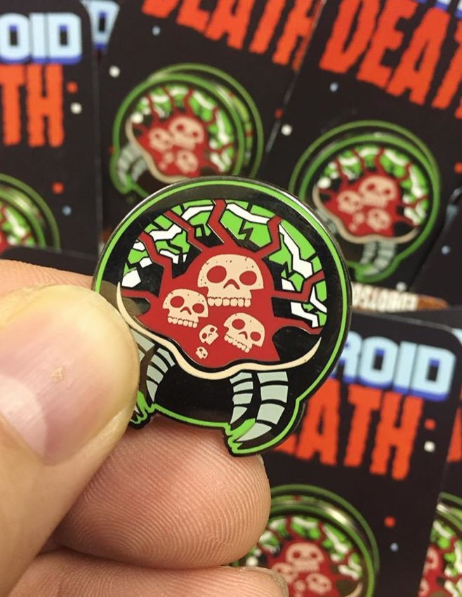 edbot5000's tweet photo. #merchmonday! A few Metroid Death pins still available!
1.5" Screen printed skulls on hard enamel. $10 (plus 3 shipping )message me if interested!
#enamelpin #pin #metroid #nintendo #edbot5000 #eb5k #artistalley #merch #illustration #videogames #customenamelpin #metroidmonday https://t.co/RpSN81Cfop