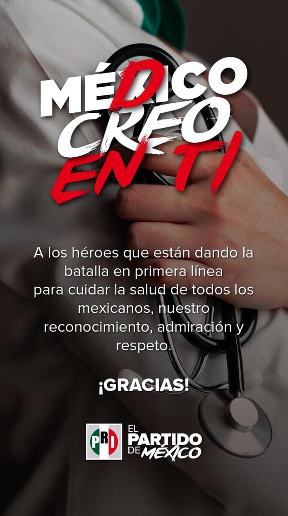 PRITonalaJal's tweet photo. Nuestro reconocimiento y respeto al personal Medico de del mundo en estos momentos donde México y el mundo los necesita.
@alitomorenoc
@caroviggiano
@PRI_Nacional
@PRIJALOFICIAL

#MédicoCreoEnTi https://t.co/fWTaGMukuk