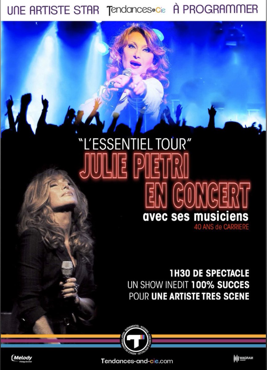 OlivierESTEPHAN's tweet photo. A vos #programmations
Après un Théâtre de la Tour Eiffel COMPLET, #JuliePietri prépare une tournée LIVE en 2021... 40 ANS de Carrière en Amour de la Chanson !
#Mairies, #ServicesCulturels et #Évènementiels
Mail : booking@tendances-agency.com #concerts #concert #tournee https://t.co/PtTlYRqbh9