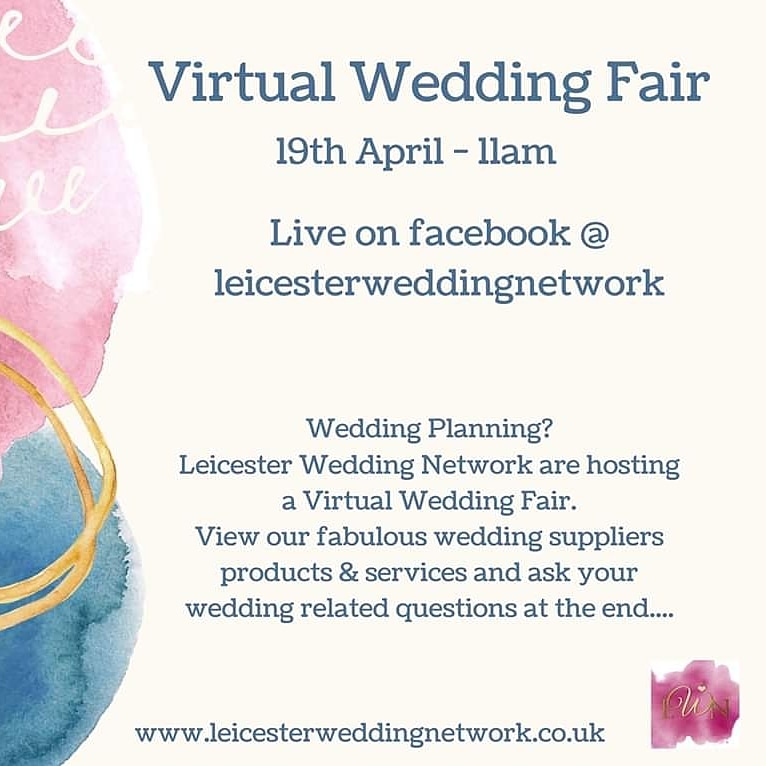 Locked down and wedding planning. Stay in your jimjams and watch our Virtual wedding fair 19th April at 11am. At the end we will have a live Q&amp;A where you can ask our expert suppliers wedding related questions.
#lwnvirtualfair #leicesterwedding #leicesterbride #vintagebride