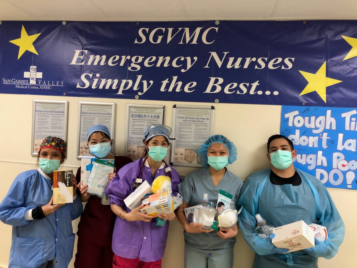 LAMaskBrigade's tweet photo. Tough times don't last, tough people do 💪🏻 sent N95s, hand sanitizer, sanitizing wipes, surgical masks and gloves to San Gabriel Valley Medical Center yesterday! https://t.co/coNGJT4zaR