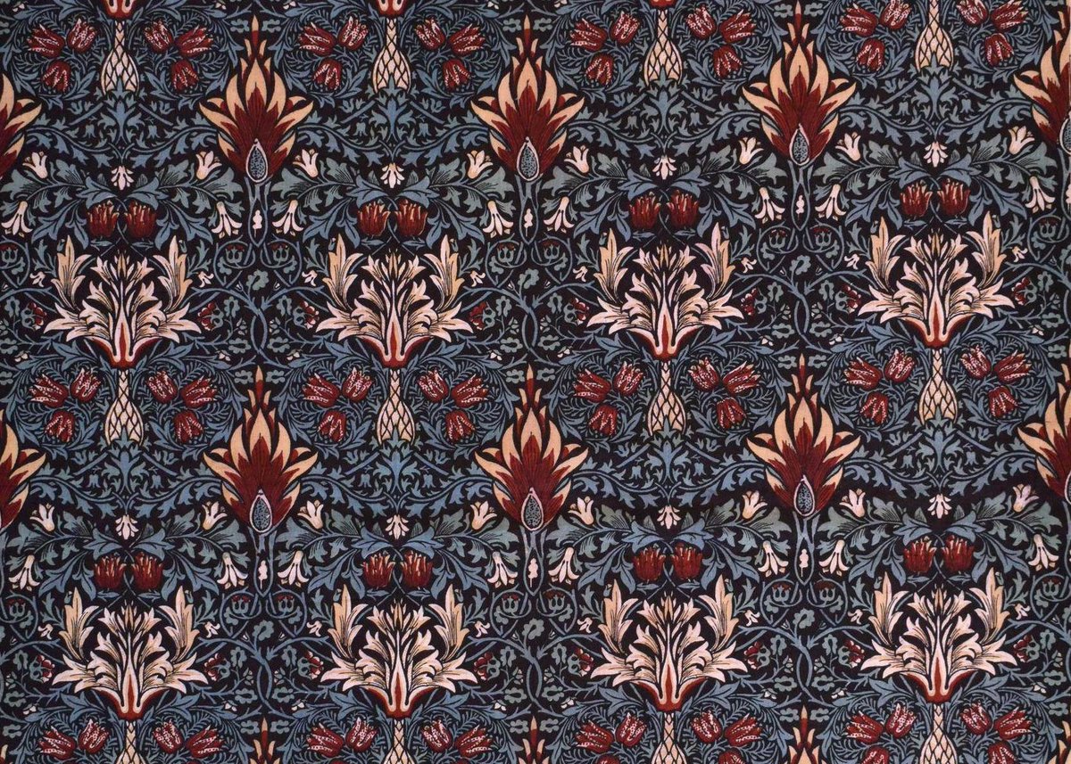 Pattern 136: "Snakeshead", printed textile. William Morris, 1876.Printed: Wardle (Leek) and possibly Merton AbbeyImage: V&A