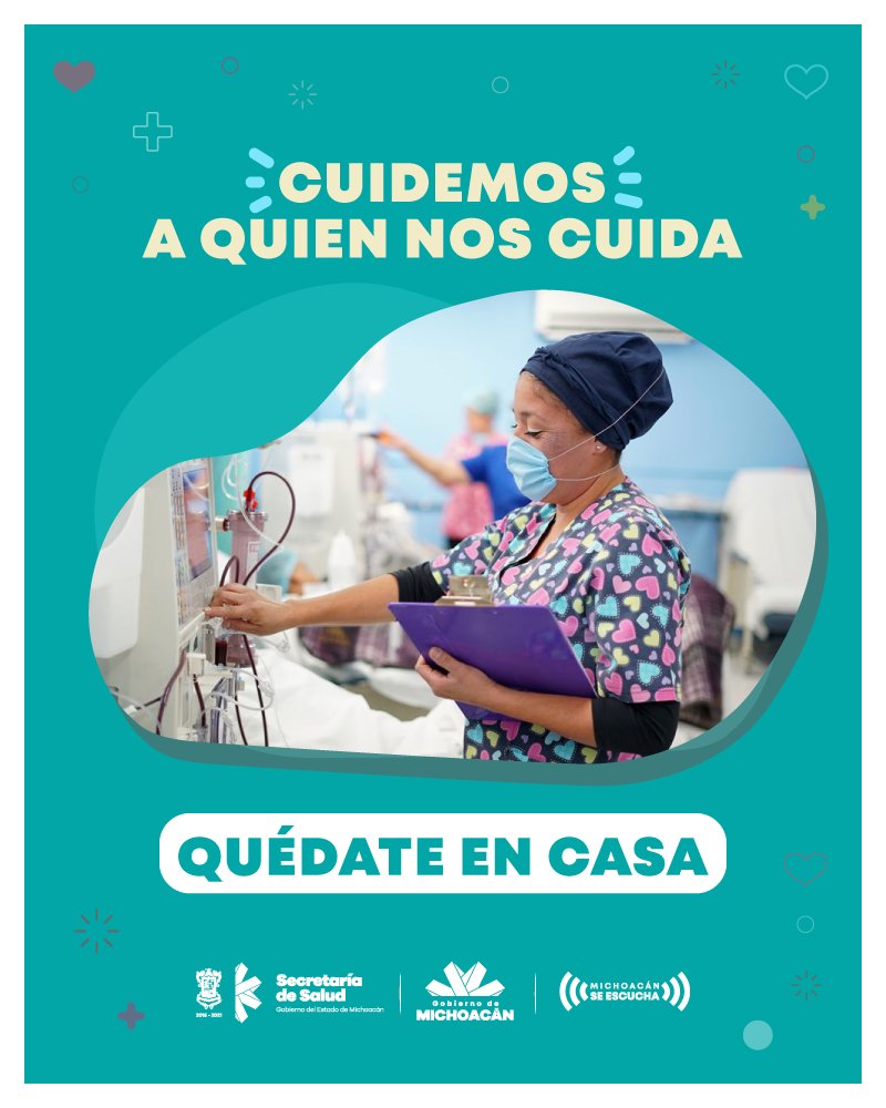 ClaudiaChavezLo's tweet photo. ¡Cuidemos a quién nos cuida! Quédate en casa y rompe la cadena de contagio. 🚫🦠#CuidamosTuSalud https://t.co/ZkqnTym8c2