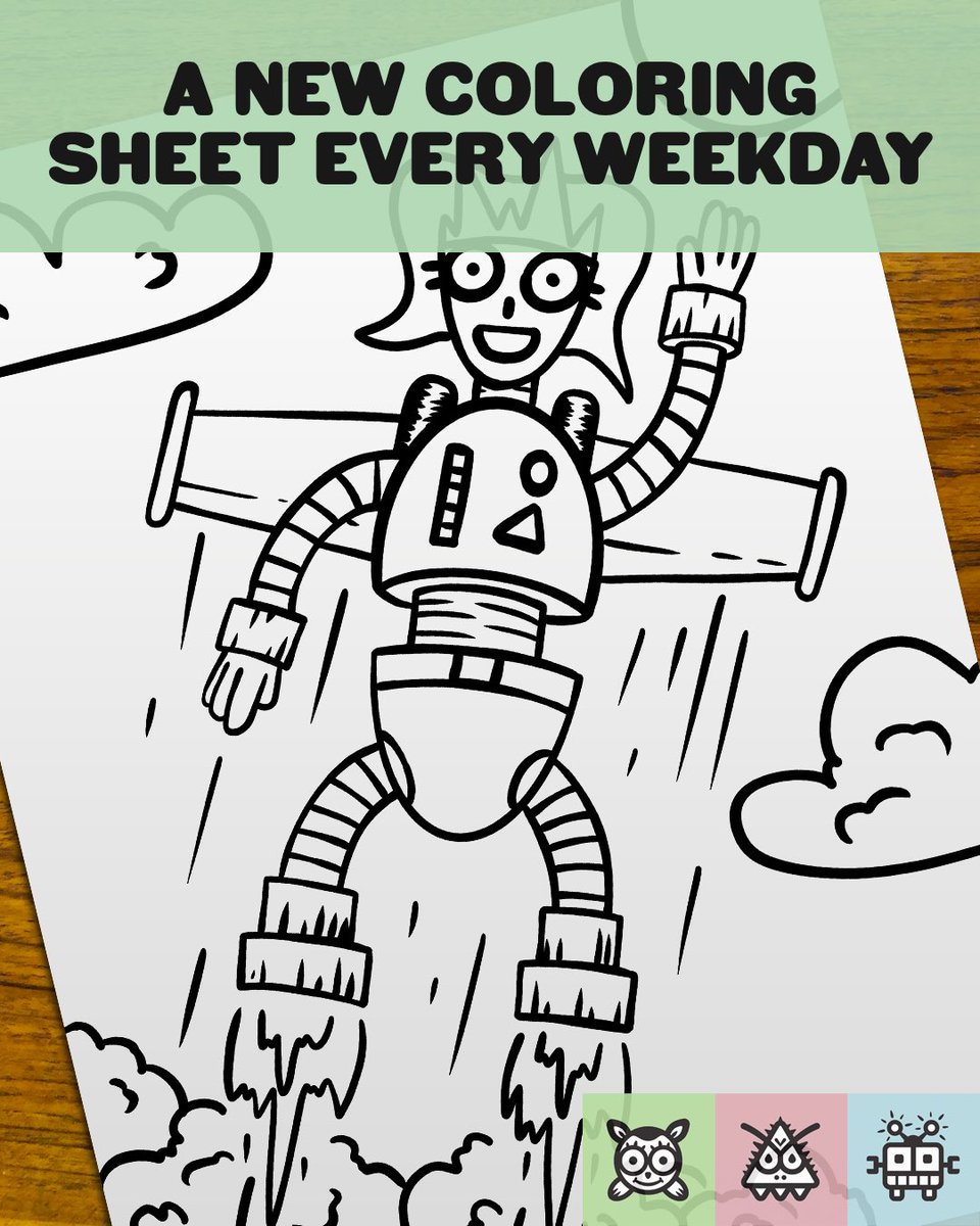 Ani_Mon_Bot's tweet photo. Week 5 of #creaturecoloring begins with a Rocket Robot Princess. This is the marks the final two weeks of coloring sheets.
-
Download this week’s coloring sheet at https://t.co/OKlRtT1419
-
#kidlitquarantine #quarantineart #QuarantineLife https://t.co/Z6GfbmCeml