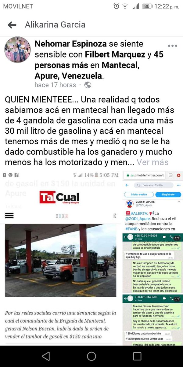 Apure2018's tweet photo. Ya q no quisieron atender mi denuncia en contra del general Boscan y el teniente morales. Entonces atiendan la denuncia de todo un pueblo carajo q clama por la justicia de los sinvergüenza de la gasolina.
HILO
 @dcabellor @TarekWiliamSaab @RCarrizalezPSUV  dólar #QuedateEnCasa https://t.co/3kZIzxajSW