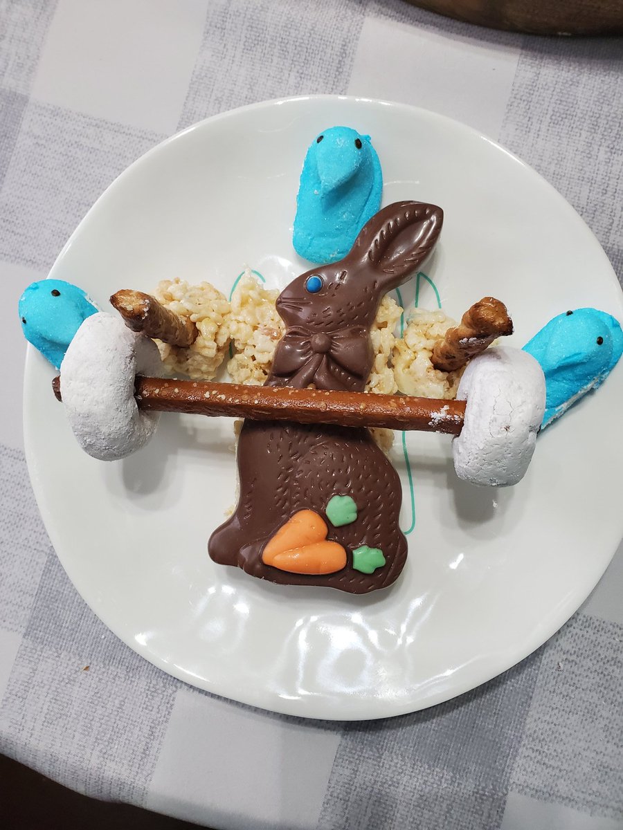 goldenbearAT's tweet photo. Challenge Accepted! I just wanted to share with @goldenbears_sc this sweet bench press setup I got for Easter! #bestworkoutever #properspotters #yum https://t.co/rX13HhGqPn
