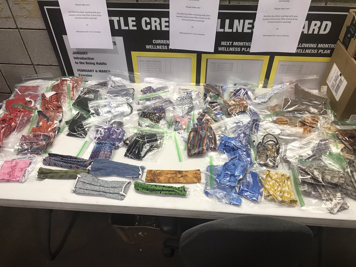 Battle Creek UPS!!!  Thank you to those who donated, we have over 100 cloth masks ready to pe distributed to our staff!!!  #UPSERSarethere