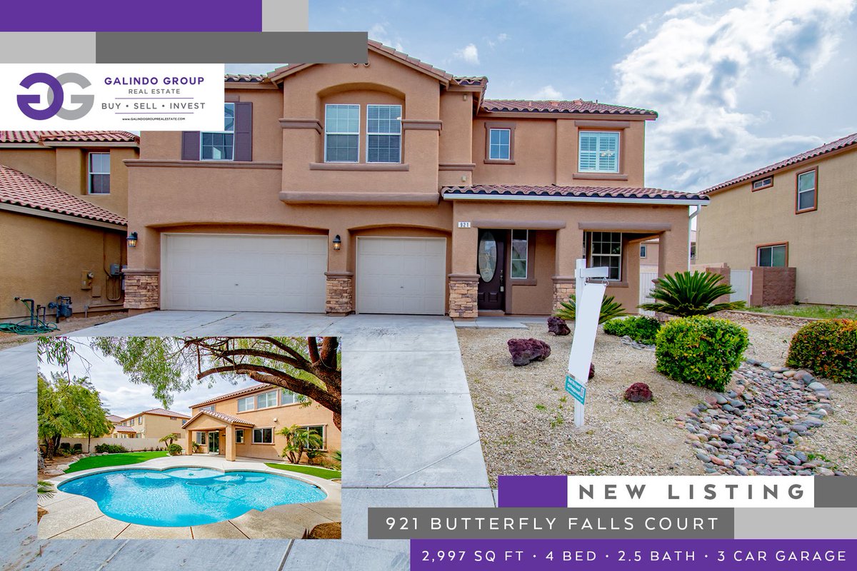 GalindoGroupRE's tweet photo. 🟪NEW LISTING🟪
💎 921 Butterfly Falls Court
▫️Huge Heated Pool
▫️RV Parking
▫️Freshly Redone
▫️Brand New Carpet
▫️Brand New Paint
▫️Stainless Steel Appliances
▫️#GalindoGroupRE #VegasFlips
📞 702.900.8012 https://t.co/dZtPz233Zz