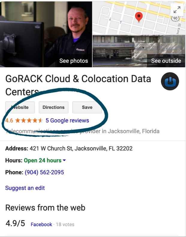 From April 13th. to May 13th you can save $50 off your monthly bill by having an authorized contact on your account leave a review via Google.

Simply go to google.com and query "GoRACK Data Centers" to leave a review.

#gorack #jacksonville #florida