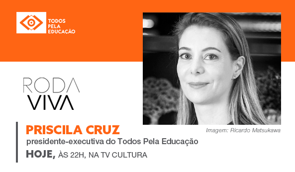 TodosEducacao's tweet photo. Assista agora: @PriscilaFCruz, do Todos, é a entrevistada no @rodaviva - @tvcultura desta noite. Como está a #Educação em tempos de #coronavírus? O que podemos esperar do futuro? Veja ao vivo. https://t.co/tpzjPAb4hY