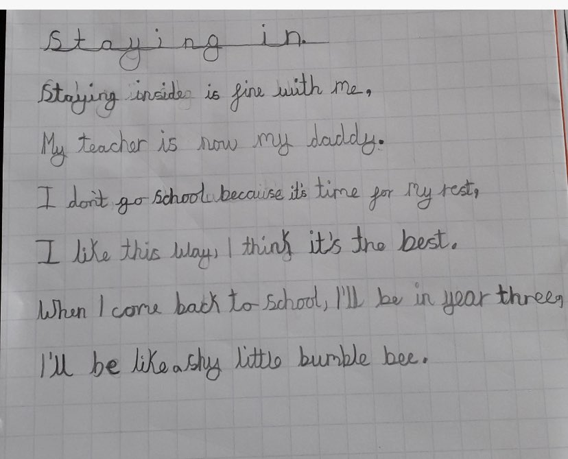mountpleasantps's tweet photo. It’s sad to think the next time we will be fully open, our children will be in another class :( #StayHomeStaySafe #NHSThankYou   Have a look at another poem from 2C! https://t.co/royR6CeHlR