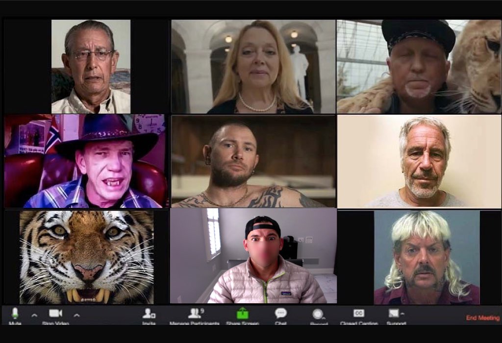 JointReconPAC's tweet photo. Accidentally joined the wrong #zoom meeting this morning. A little embarrassing.

#TigerKing #CaroleBaskin #medtwitter #PAmedtwitter #APPTwitter #orthotwitter #Tigers https://t.co/Y8H6432cBP