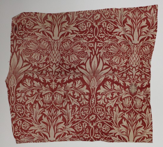 The William Morris Gallery holds two small samples of simpler red printings of the sample, but their dates and printing location are unclear.