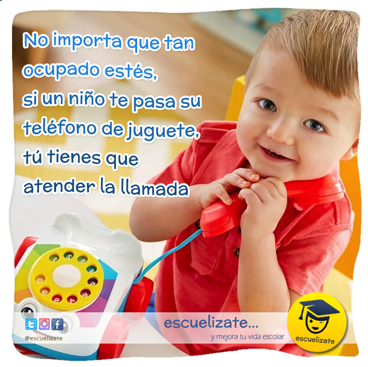 escuelizate's tweet photo. Siempre hay tiempo para hablar por un teléfono de juguete.

Es importante que aprovechemos ahora que son pequeños, pues solo serán niños una vez. Es una etapa fugaz, que solo tendremos oportunidad de vivir y disfrutar en una ocasión https://t.co/EENCaL0fLp