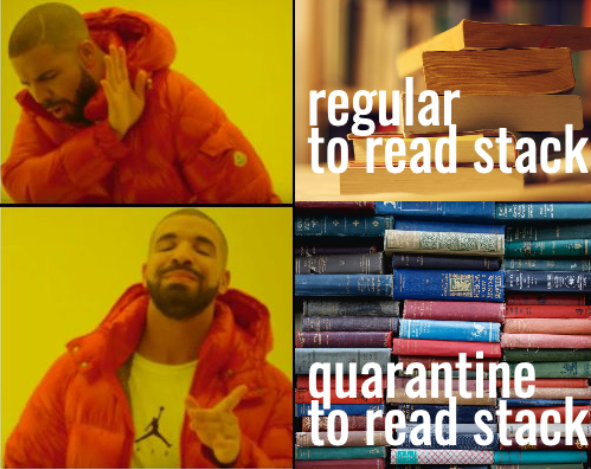 FRVPLD's tweet photo. What's in your #QuarantineToReadStack ? #hotlineblingquarantine #vidcode #madewithvidcode https://t.co/gLBn98tTuZ