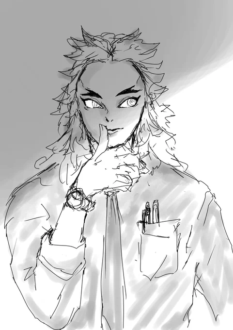 宇.煉の人が描くレンゴクさん、かっこよくて好きなんだよなぁ、というらくがき(宇.煉ではない) 