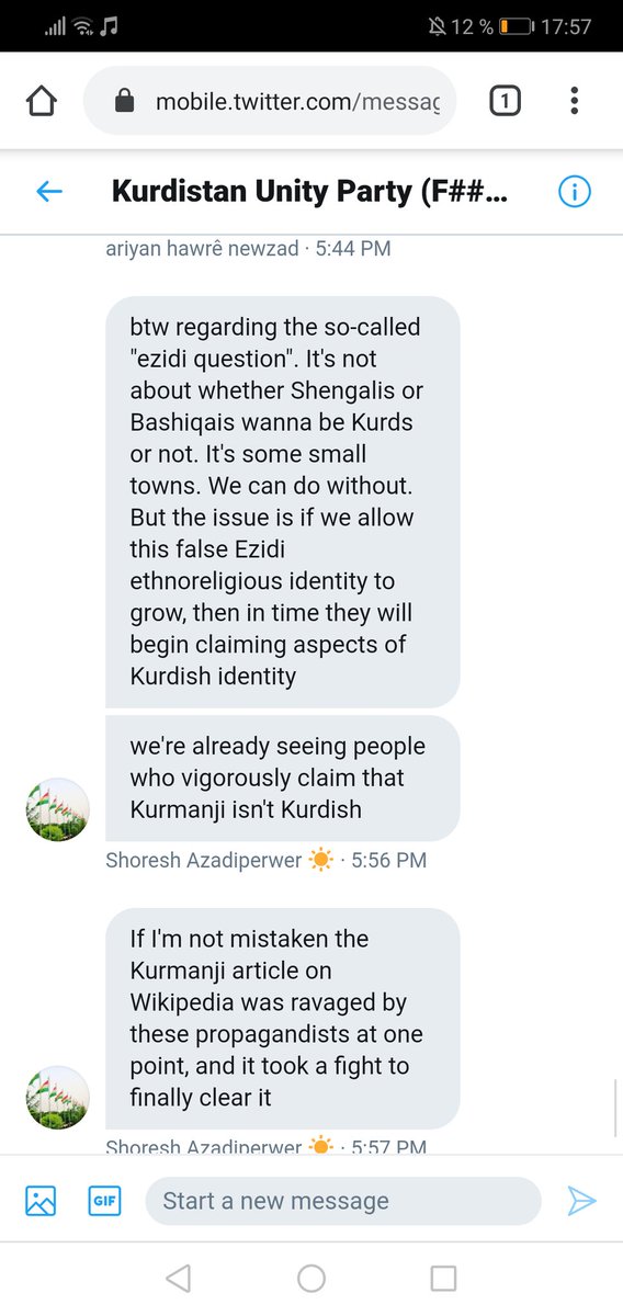 Some quarantine entertainment:A thread of screenshots I was sent of some ugly racists on Twitter and their obsession with Assyrians and Yazidis. We truly occupy all of their time, don't we?This group has more than 50 people in it acting like they run the Kingdom of Kurdistan.