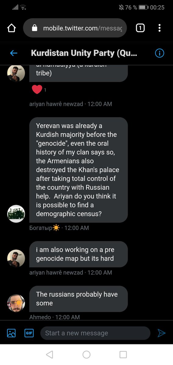 Some quarantine entertainment:A thread of screenshots I was sent of some ugly racists on Twitter and their obsession with Assyrians and Yazidis. We truly occupy all of their time, don& #39;t we?This group has more than 50 people in it acting like they run the Kingdom of Kurdistan.