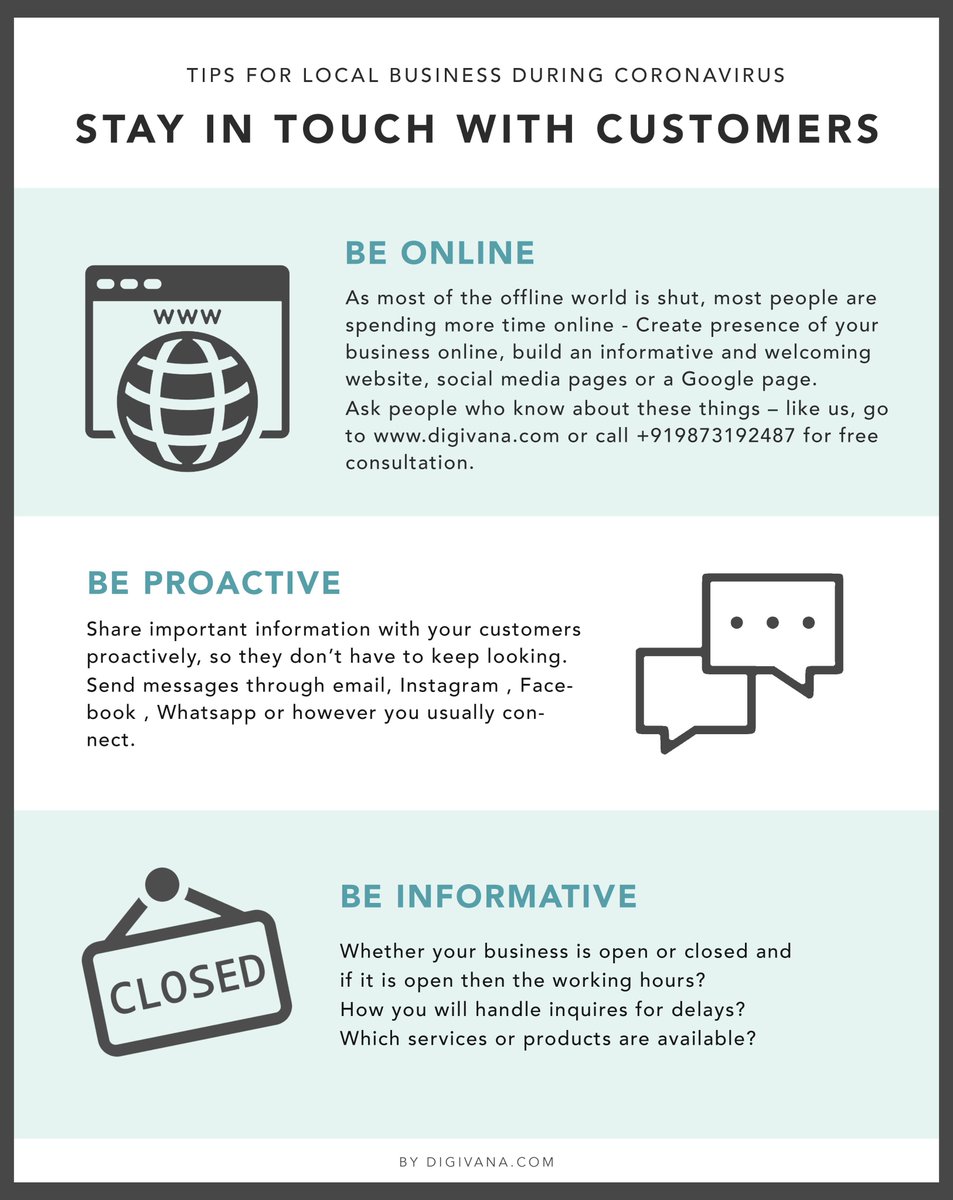 DigivanaInc's tweet image. Tips for small businesses during Coronavirus lockdown-
#stayintouch #beproactive #getdigitized 
digivana.com/post/tips-for-…