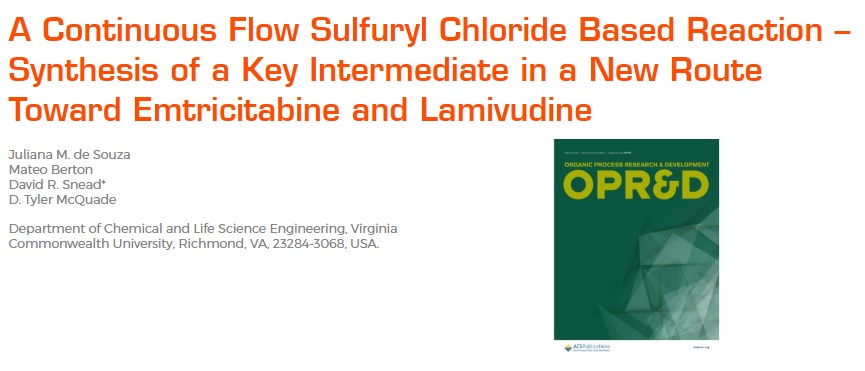 Mateo_Berton's tweet photo. Thanks to @vapourtec for promoting our continuous flow process for the synthesis of oxathiolane core submitted to @OPRD_ACS (https://t.co/VKSa2rR4CE). 
Congrats to @MedsforAll and team members involved in this work: Juliana, David and Tyler!
https://t.co/WFeqqLfcBD https://t.co/IYl34Z8OG3
