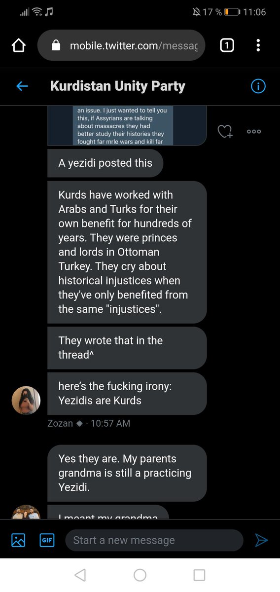 Some quarantine entertainment:A thread of screenshots I was sent of some ugly racists on Twitter and their obsession with Assyrians and Yazidis. We truly occupy all of their time, don't we?This group has more than 50 people in it acting like they run the Kingdom of Kurdistan.