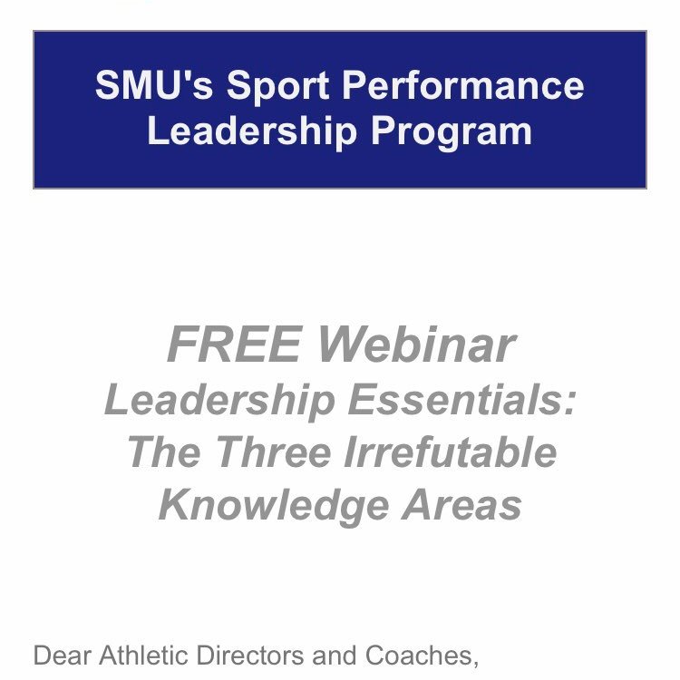 SMU Sport Performance Leadership tweet media