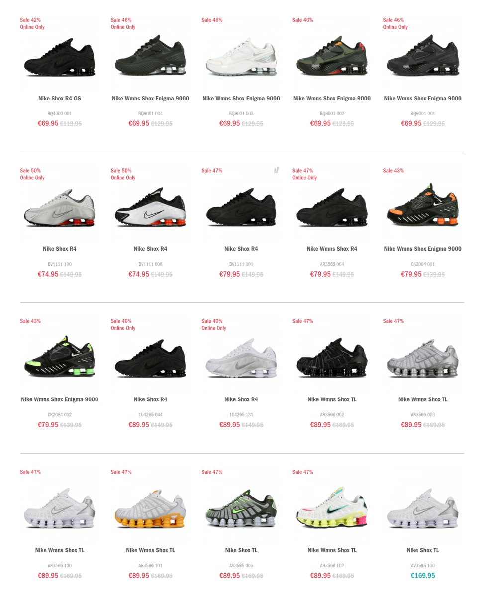 nike shox styles