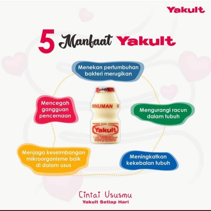 Hallo Yakult Family!  Sekarang sudah tahu kan 5 manfaat Yakult untuk tubuh kita? Jangan lupa minum Yakult setiap hari Wajah tersenyum dengan mata tersenyum 
#yakult #YakultIndonesia #CintaiUsusmu #YakultSetiapHari #KebaikanYakult #ManfaatYakult
