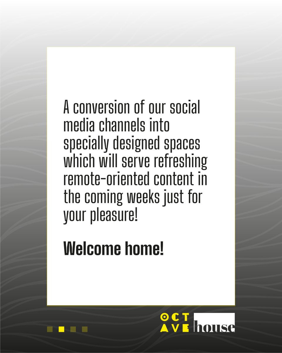 octaveafrica's tweet photo. Introducing #OctaveHouse! A special serve of refreshing remote-oriented content in the coming weeks just for your pleasure! Check out this week’s schedule and quote with the show you’re most looking forward to! https://t.co/UpWp3SBdK8